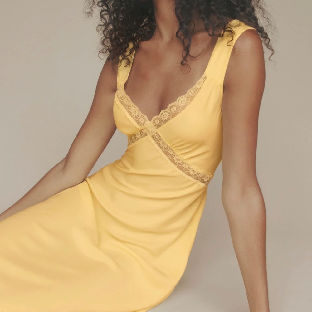 Reformation LIMITED EDITION Yellow Provence Dress - Size L - GREAT Condition